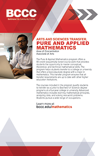 Arts & Sciences Transfer AA, Pure and Applied Mathematics Area of Concentration