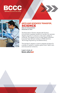 Arts and Sciences Transfer, AA, Science Area of Concentration